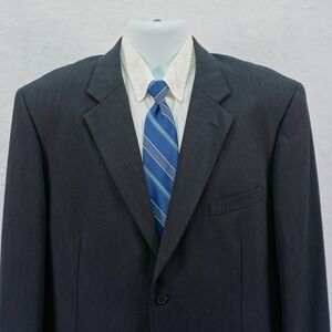 Pronto Uomo Wool Charcoal Gray / Black Blazer 46R / Slim Fit 48R